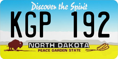 ND license plate KGP192