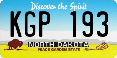 ND license plate KGP193