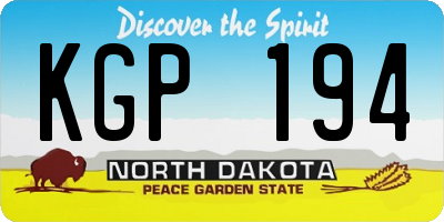 ND license plate KGP194