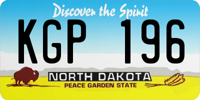 ND license plate KGP196