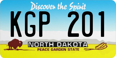 ND license plate KGP201