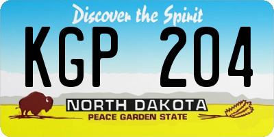ND license plate KGP204