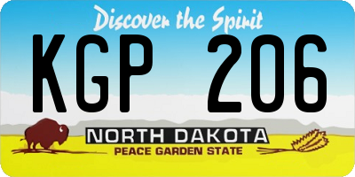 ND license plate KGP206