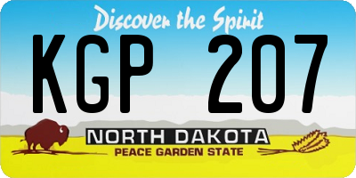 ND license plate KGP207