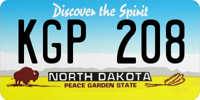 ND license plate KGP208