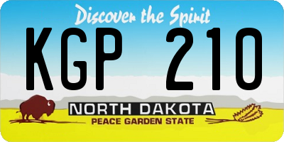 ND license plate KGP210