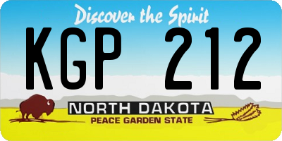 ND license plate KGP212