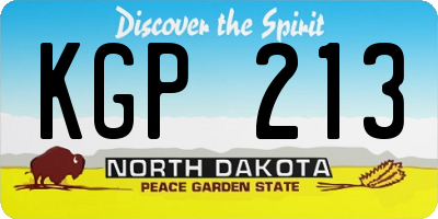 ND license plate KGP213