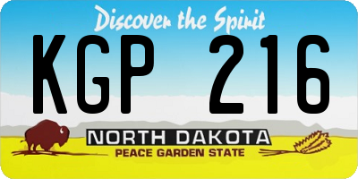 ND license plate KGP216
