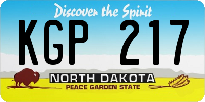 ND license plate KGP217
