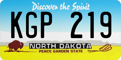 ND license plate KGP219