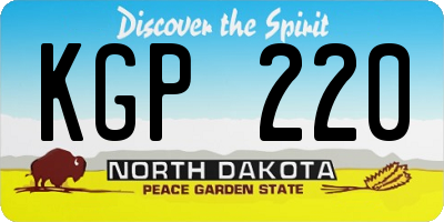 ND license plate KGP220
