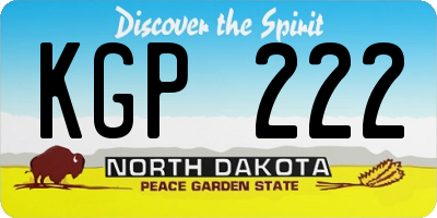 ND license plate KGP222