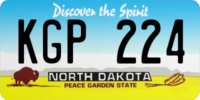 ND license plate KGP224