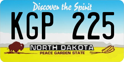 ND license plate KGP225