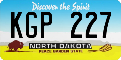 ND license plate KGP227