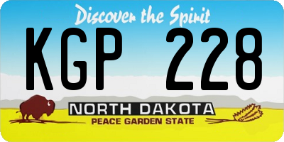 ND license plate KGP228