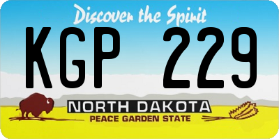 ND license plate KGP229