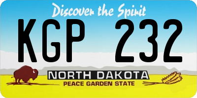 ND license plate KGP232