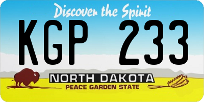 ND license plate KGP233