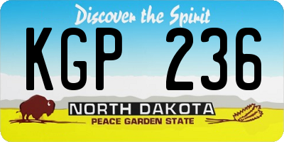 ND license plate KGP236