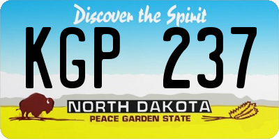 ND license plate KGP237