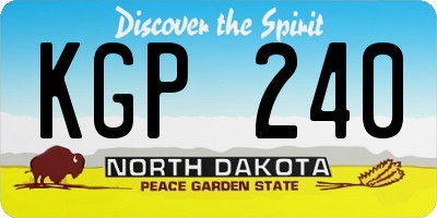 ND license plate KGP240