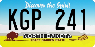 ND license plate KGP241