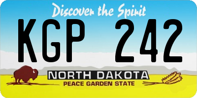 ND license plate KGP242