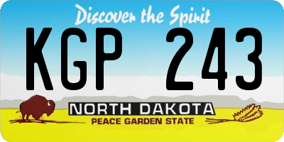 ND license plate KGP243