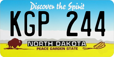 ND license plate KGP244