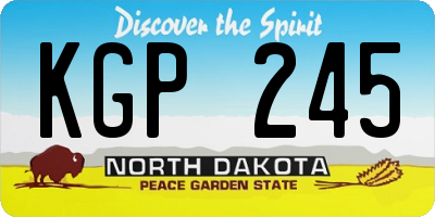 ND license plate KGP245