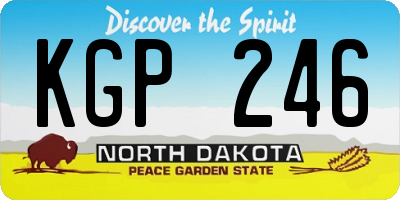ND license plate KGP246