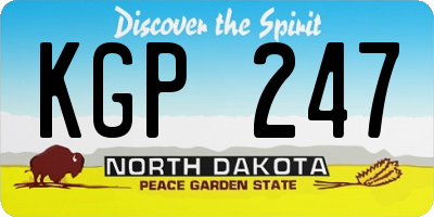 ND license plate KGP247
