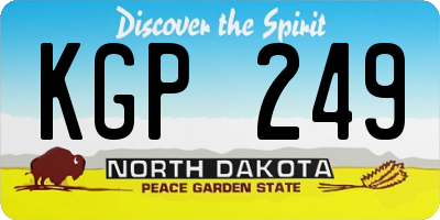 ND license plate KGP249