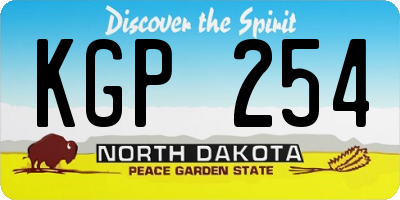 ND license plate KGP254