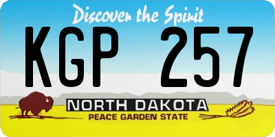 ND license plate KGP257