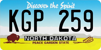 ND license plate KGP259