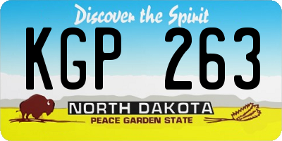 ND license plate KGP263