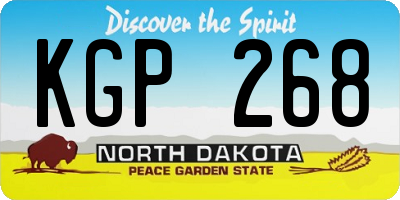 ND license plate KGP268