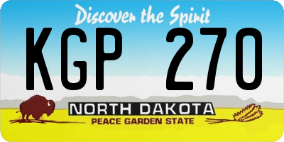 ND license plate KGP270