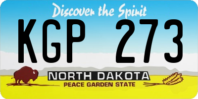 ND license plate KGP273