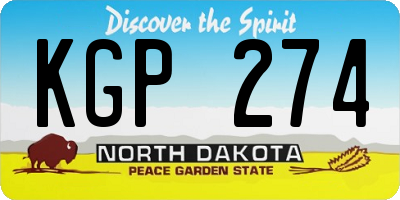 ND license plate KGP274
