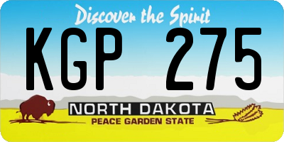 ND license plate KGP275