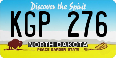 ND license plate KGP276