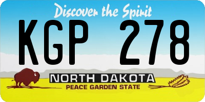 ND license plate KGP278