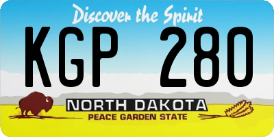 ND license plate KGP280