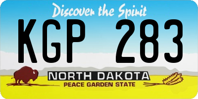 ND license plate KGP283