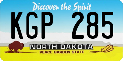 ND license plate KGP285