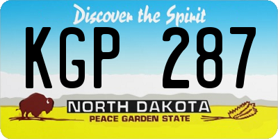 ND license plate KGP287